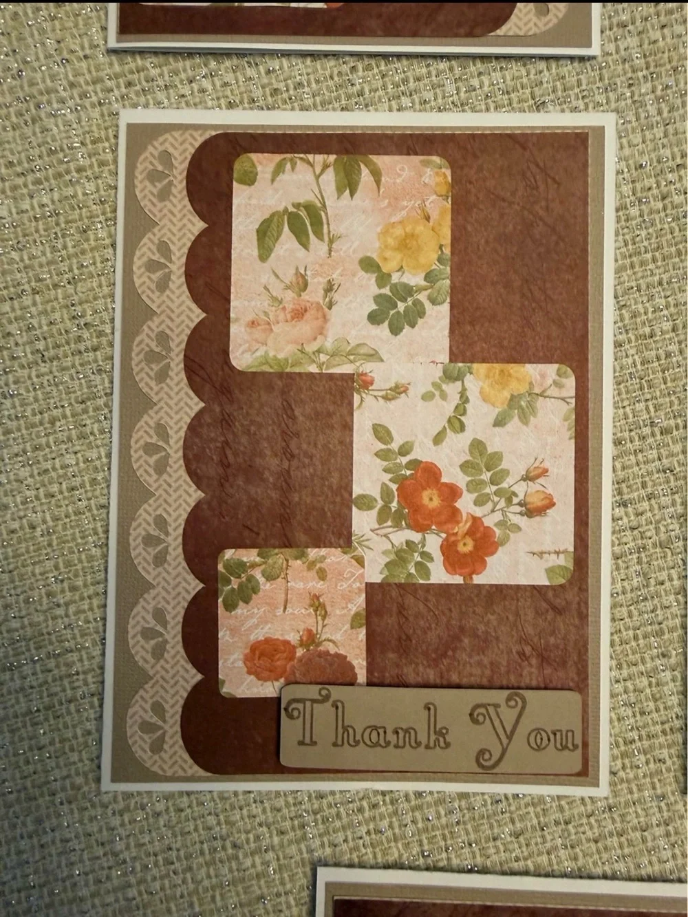 🌿 Handmade Floral Thank You Cards – Vintage Inspired – Blank Inside